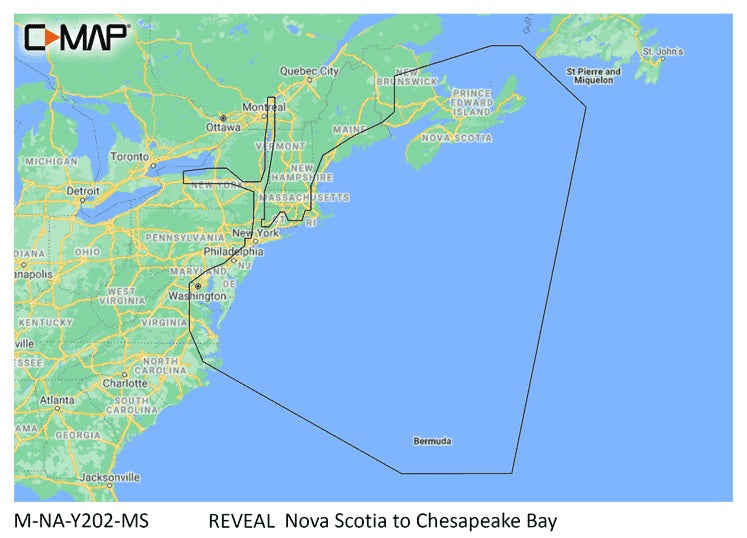 C-MAP Reveal Coastal Nova Scotia to Chesapeak Bay