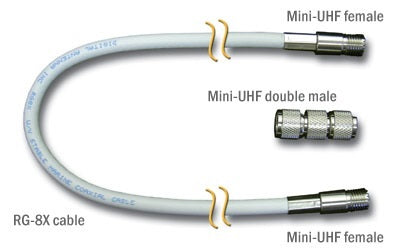 Digital 10' RG8X W/Mini UHF Female & Mini UHF Double Male