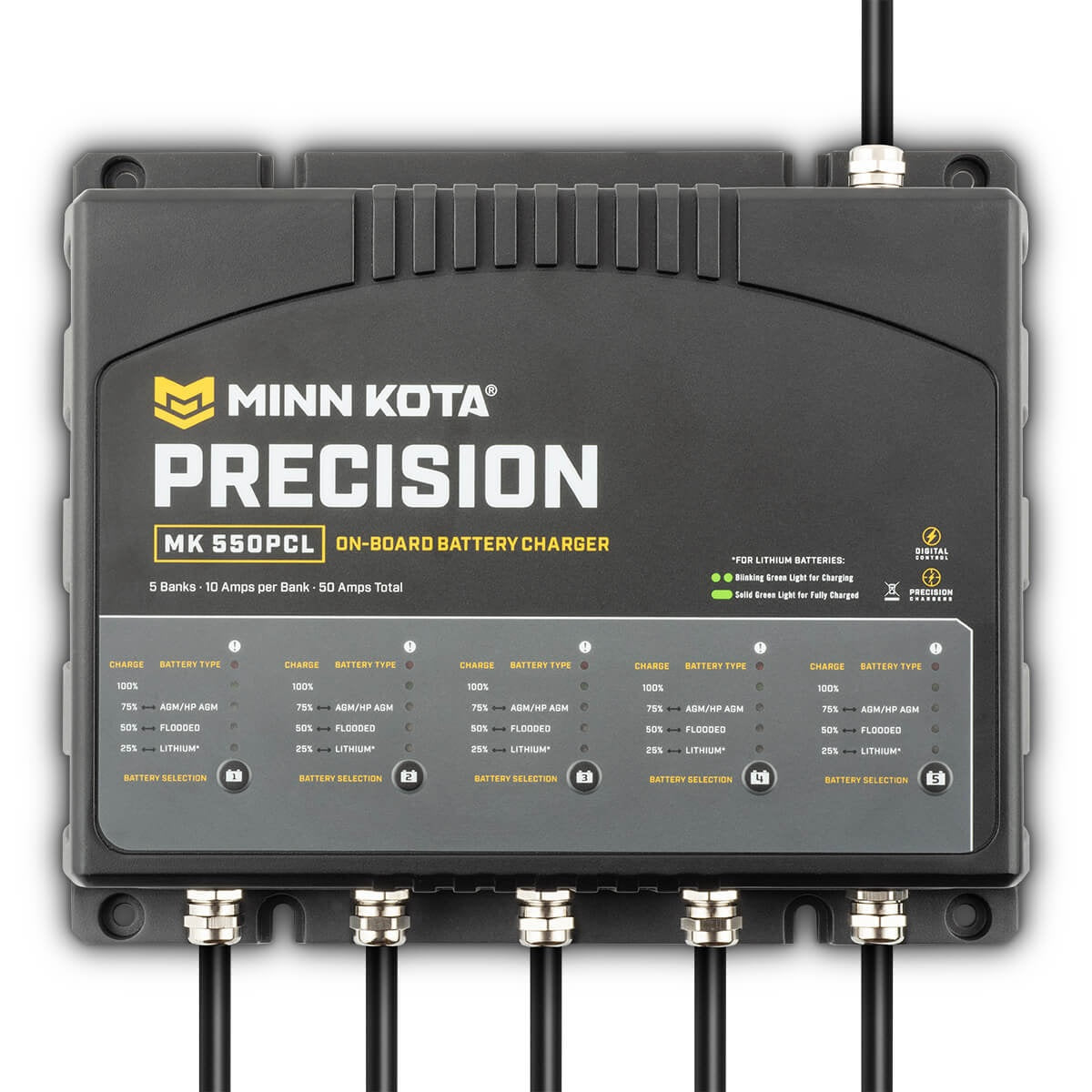 Minn Kota MK550PCL Precision Charger 5 Bank 10 Amps