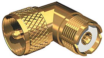 Shakespeare Right Angle PL259 To SO239 Adapter Gold Plated